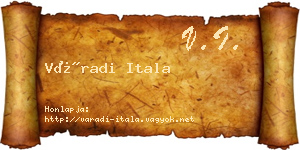 Váradi Itala névjegykártya